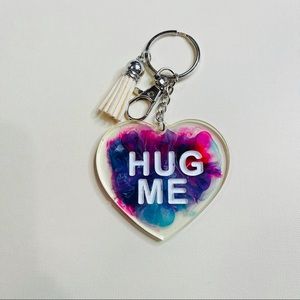 Hug me heart Keychain/Resin keychain